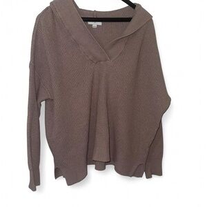 Aerie V-Neck Sweater in Taupe Size Small